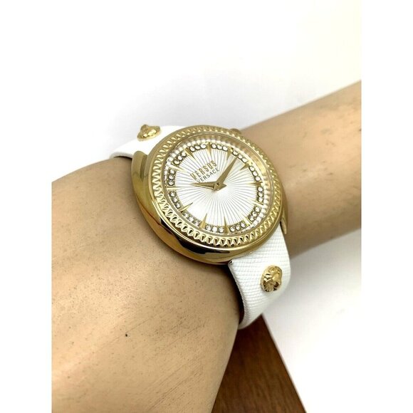 Versus by Versace Women's Watch VSPHF2921 Gold Case White Leather Band 3… - Picture 6 of 14